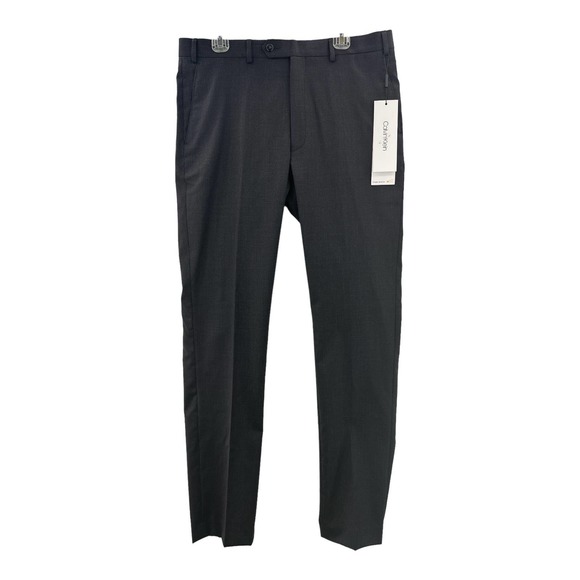 Calvin Klein Men's Mini-Check Skinny-Fit Wool Blend Suit Pants Size 36Wx34L